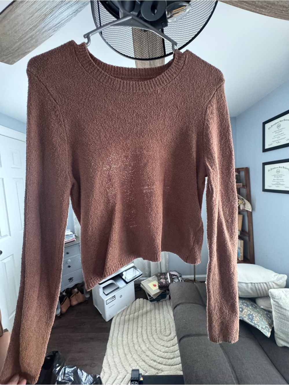 aerie Cocoa Brown Crewneck Sweater